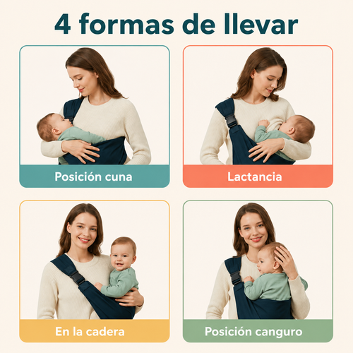 Fular Portabebé Ergonómico Nidoobaby:  Sin Nudos, hasta 20 kg